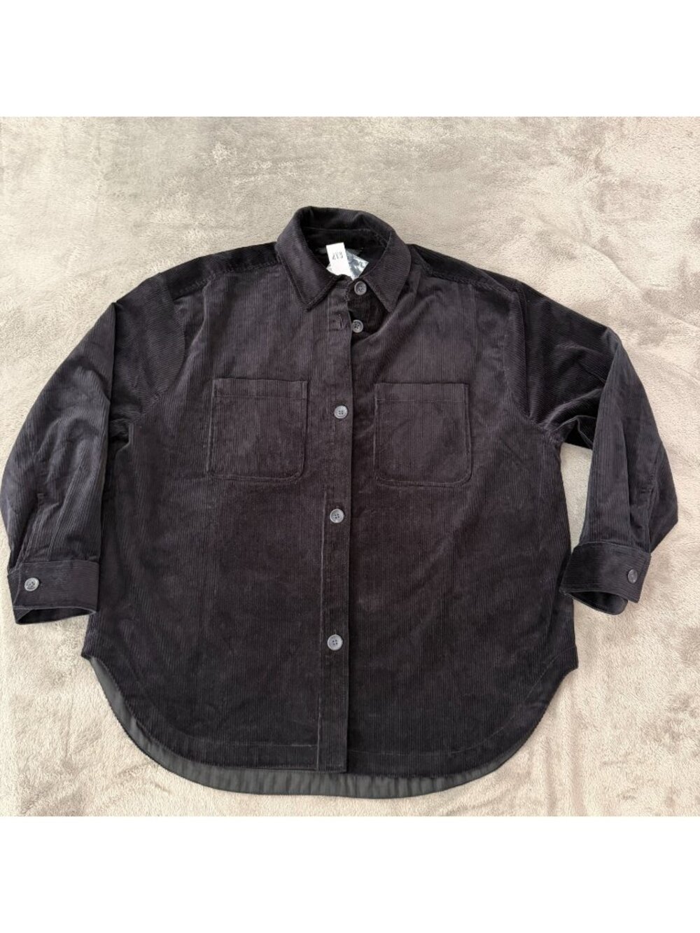 NWT Gap Black Corduroy Shacket Shirt Jacket Oversized Womens LARGE
